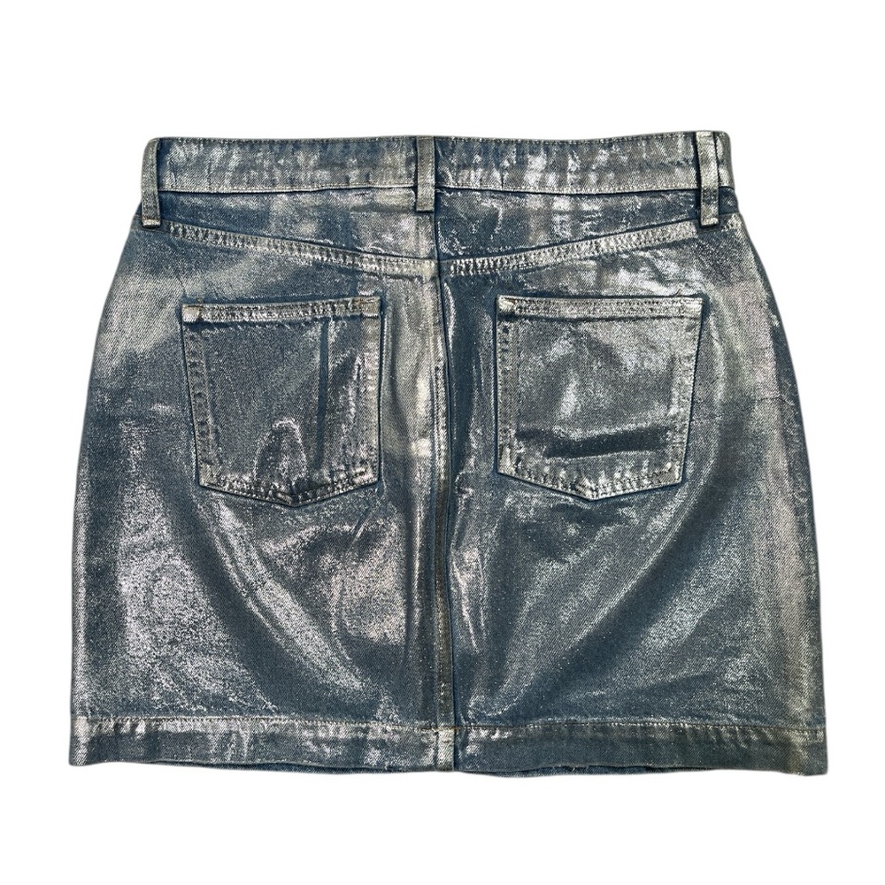 Pilcro Light Blue with silver metallic Mini Skirt - Picture 10 of 10